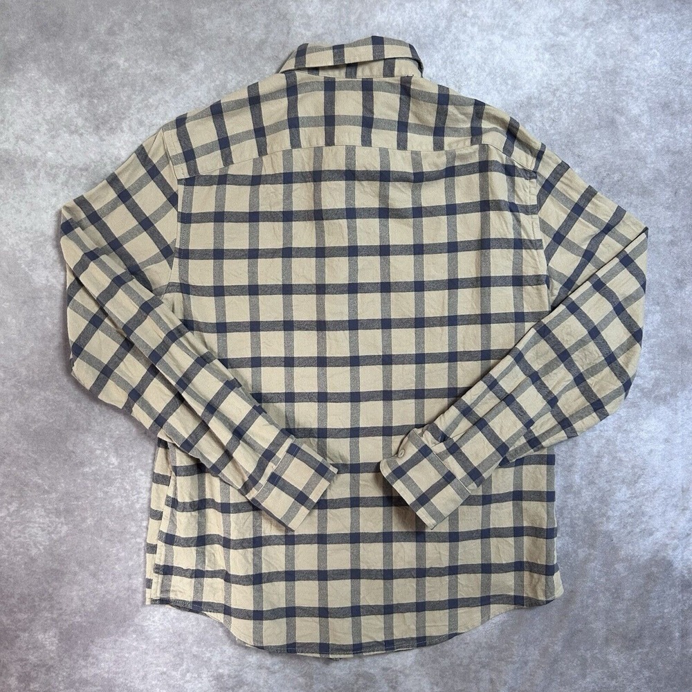 UNTUCKit Shirt‎ Mens L Tan Blue Plaid Flannel Long Sleeve Barnard - Picture 3 of 3